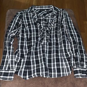 Black & white plaid New York & Company button up